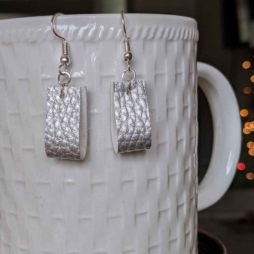 Faux leather earrings